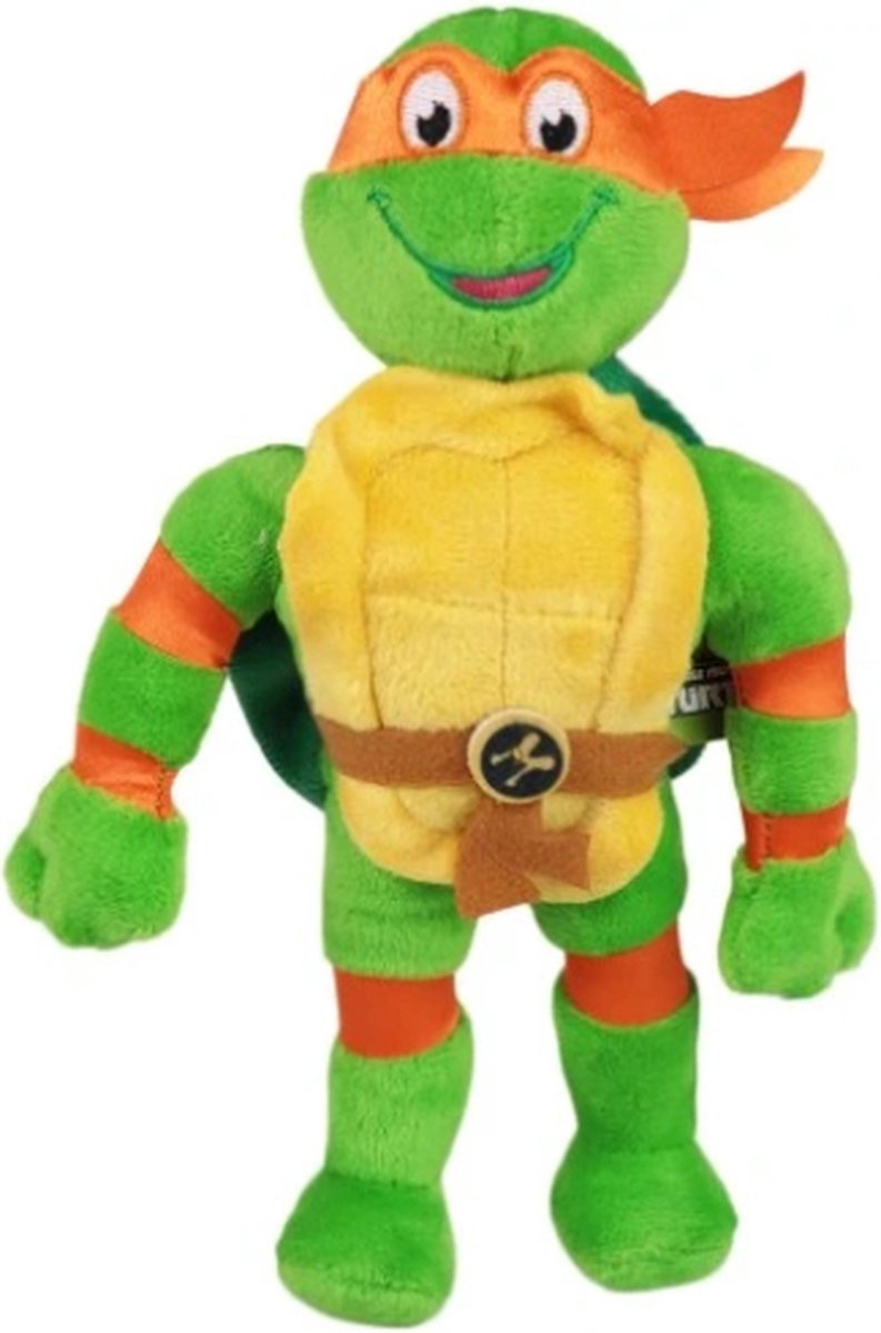 Michelangelo (Oranje) Teenage Mutant Ninja Turtles Pluche Knuffel 21 cm [Nickelodeon Plush Toy | Speelgoed knuffeldier knuffelpop voor kinderen jongens meisjes | Michelangelo, Leonardo, Donatello, Raphael]